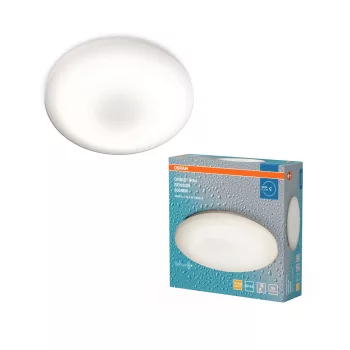   OSRAM Orbis IP44 kerek LED mennyezeti lámpa, beltéri / fedett kültéri, fehér, 1100 lm, 15,5 W, 3000 K, alumínium, IP44, átmérő: 300 mm, magasság: 83 mm, UGR 22 ( 4099854448126 )
