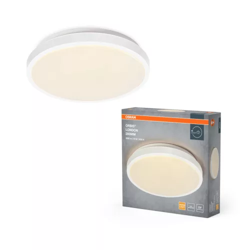 OSRAM Orbis London kerek LED mennyezeti lámpa, beltéri, fehér, 1050 lm, 16 W, 3000 K, fém, IP20, átmérő: 280 mm, magasság: 70 mm ( 4099854448379 )