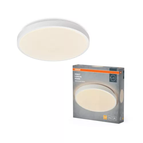 OSRAM Orbis London kerek LED mennyezeti lámpa, beltéri, fehér, 1500 lm, 24 W, 3000 K, fém, IP20, átmérő: 395 mm, magasság: 75 mm ( 4099854448416 )