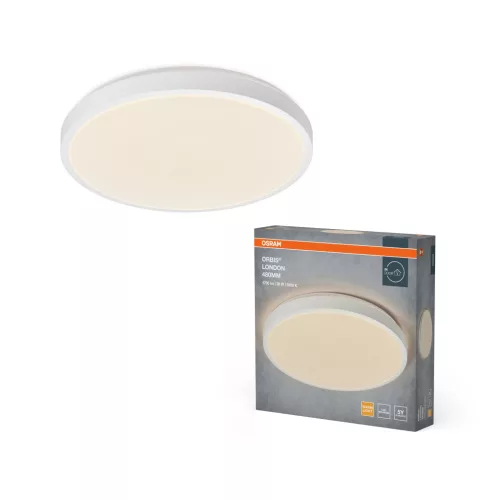 OSRAM Orbis London kerek LED mennyezeti lámpa, beltéri, fehér, 2500 lm, 36 W, 3000 K, fém, IP20, átmérő: 480 mm, magasság: 95 mm ( 4099854448454 )