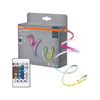   OSRAM dekoratív hangvezérelhető LED szalag távirányítóval, meleg fehér és RGB, beltéri, fehér, 12,5 W, (PU), IP20, hossz: 3000 mm, dimmelhető ( 4099854448591 )