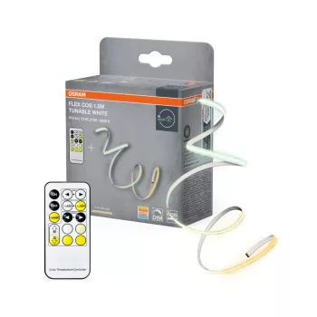  OSRAM COB LED szalag távirányítóval, beltéri, sárga, 510 lm, 13 W, 2700–6500 K, szilikon, IP20, hossz: 1500 mm, dimmelhető ( 4099854448751 )