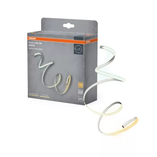 OSRAM COB LED szalag 5M fehér, 2100lm 24W IP20, 170° sugárzás, hálózati, 3000K, pontnélküli fény