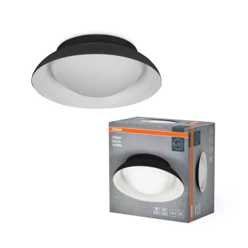   OSRAM Orbis Milan kerek mennyezeti lámpa, beltéri, fehér, fekete, 2 × E27, acél, IP20, átmérő: 305 mm, magasság: 100 mm ( 4099854449284 )