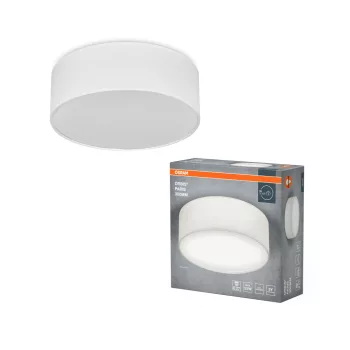   OSRAM Orbis Paris kerek mennyezeti lámpa, beltéri, fehér, E27, acél és textil és PVC, IP20, átmérő: 300 mm, magasság: 105 mm ( 4099854449420 )