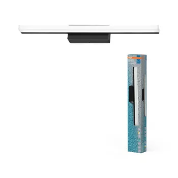  OSRAM Orbis Mirror fürdőszobai LED tükörmegvilágító lámpa, beltéri / fedett kültéri, fekete, 950 lm, 10 W, 3000 K / 4000 K, akril és alumínium, IP44, hossz: 600 mm, kapcsolós színhőmérséklet és dimmelhető ( 4099854449680 )