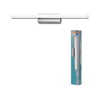  OSRAM Orbis Mirror fürdőszobai LED tükörmegvilágító lámpa, beltéri / fedett kültéri, króm, 950 lm, 10 W, 3000 K / 4000 K, akril és alumínium, IP44, hossz: 600 mm, kapcsolós színhőmérséklet és dimmelhető ( 4099854449703 )