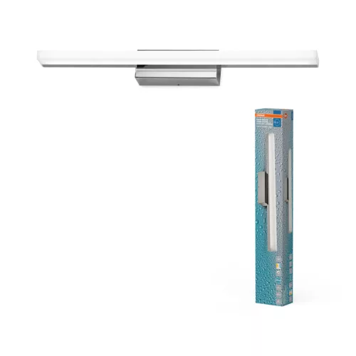OSRAM Orbis Mirror fürdőszobai LED tükörmegvilágító lámpa, beltéri / fedett kültéri, króm, 950 lm, 10 W, 3000 K / 4000 K, akril és alumínium, IP44, hossz: 600 mm, kapcsolós színhőmérséklet és dimmelhető ( 4099854449703 )