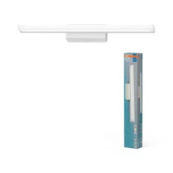   OSRAM Orbis Mirror fürdőszobai LED tükörmegvilágító lámpa, beltéri / fedett kültéri, fehér, 950 lm, 10 W, 3000 K / 4000 K, akril és alumínium, IP44, hossz: 600 mm, kapcsolós színhőmérséklet és dimmelhető ( 4099854449741 )