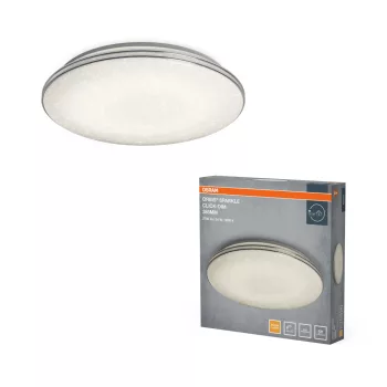   OSRAM Orbis csillámló kerek LED mennyezeti lámpa, beltéri, fehér, 2000 lm, 24 W, 3000 K, alumínium, IP20, átmérő: 400 mm, magasság: 91 mm, dimmelhető ( 4099854450204 )