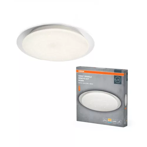 OSRAM Orbis csillámló kerek LED mennyezeti lámpa, beltéri, fehér, 2800 lm, 38 W, 2800–6000 K, alumínium, IP20, átmérő: 560 mm, magasság: 120 mm, dimmelhető ( 4099854450242 )