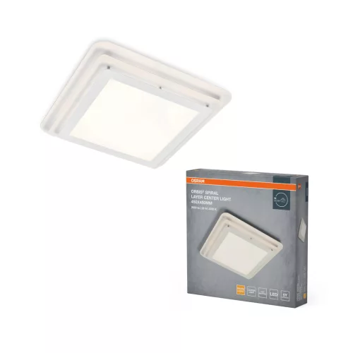 OSRAM Orbis spirál réteges LED mennyezeti lámpa, beltéri, fehér, 1750 lm, 26 W, 3000 K, acél, IP20, méret: 450 × 450 mm ( 4099854450280 )