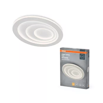   OSRAM Orbis spirál ovális LED mennyezeti lámpa, beltéri, fehér, 2200 lm, 37 W, 3000 K, acél, IP20, magasság: 485 mm ( 4099854450341 )