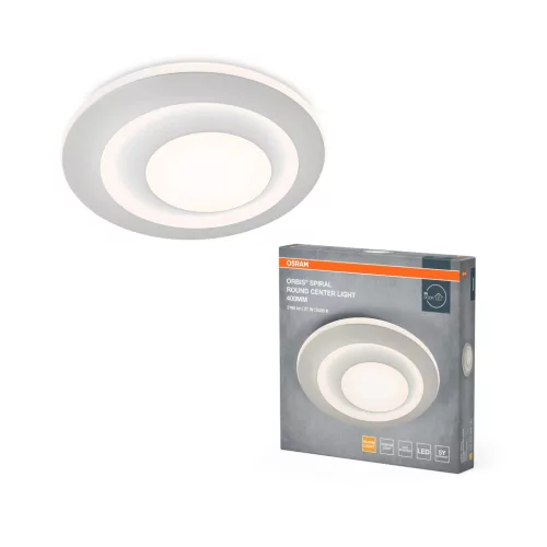 OSRAM Orbis spirál LED mennyezeti lámpa központi- és peremvilágítással, beltéri, fehér, 1600 lm, 27 W, 3000 K, acél, IP20, átmérő: 400 mm, magasság: 50 mm ( 4099854450389 )