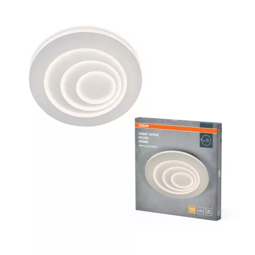 OSRAM Orbis spirál kerek LED mennyezeti lámpa, beltéri, fehér, 4000 lm, 63 W, 3000 K, acél, IP20, átmérő: 685 mm, magasság: 56 mm ( 4099854450464 )