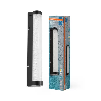   OSRAM Orbis cső LED fürdőszobai mennyezeti / fali lámpa, beltéri / fedett kültéri, fekete, 820 lm, 9 W, 3000–4000 K, ABS, (PC) és alumínium, IP44, hossz: 400 mm, kapcsolós színhőmérséklet ( 4099854450501 )