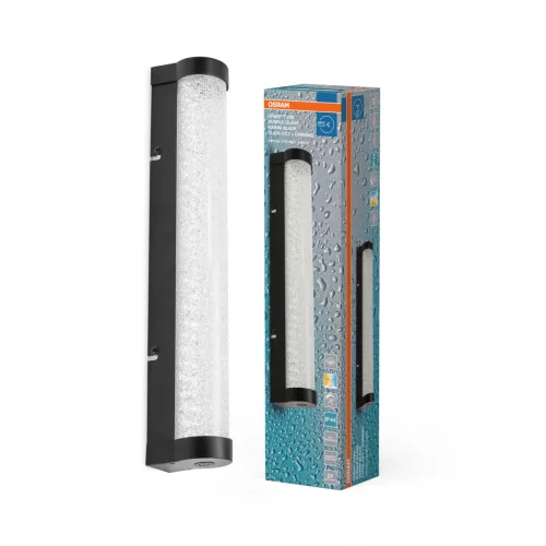 OSRAM Orbis cső LED fürdőszobai mennyezeti / fali lámpa, beltéri / fedett kültéri, fekete, 820 lm, 9 W, 3000–4000 K, ABS, (PC) és alumínium, IP44, hossz: 400 mm, kapcsolós színhőmérséklet ( 4099854450501 )