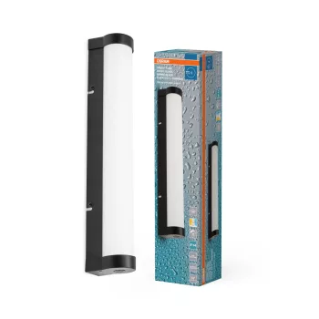   OSRAM Orbis cső LED fürdőszobai mennyezeti / fali lámpa, beltéri / fedett kültéri, fekete, 820 lm, 9 W, 3000–4000 K, ABS, (PC) és alumínium, IP44, hossz: 400 mm, kapcsolós színhőmérséklet ( 4099854450563 )