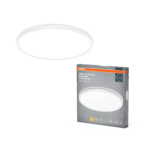 OSRAM Orbis Ultra keskeny kerek LED mennyezeti lámpa, beltéri, fehér, 1850 lm, 22 W, 3000 K, műanyag, IP20, átmérő: 400 mm, magasság: 27 mm, UGR < 25, kattintásos dimmelhető ( 4099854450822 )