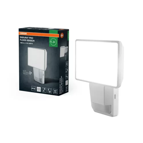 OSRAM ENDURA® PRO LED reflektor mozgásérzékelővel, kültéri, fehér, 1500 lm, 15 W, 4000 K, (PC), IP55, hossz: 205 mm ( 4099854451720 )