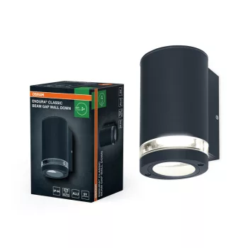   OSRAM ENDURA® Beam Gap lefelé világító oldalfali lámpa, kültéri, sötétszürke, GU10, alumínium, IP44, hossz: 163 mm ( 4099854451928 )