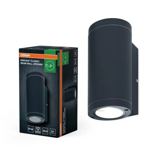 OSRAM ENDURA® Beam fel-le világító oldalfali lámpa, kültéri, sötétszürke, GU10, alumínium, IP44, hossz: 200 mm ( 4099854451966 )