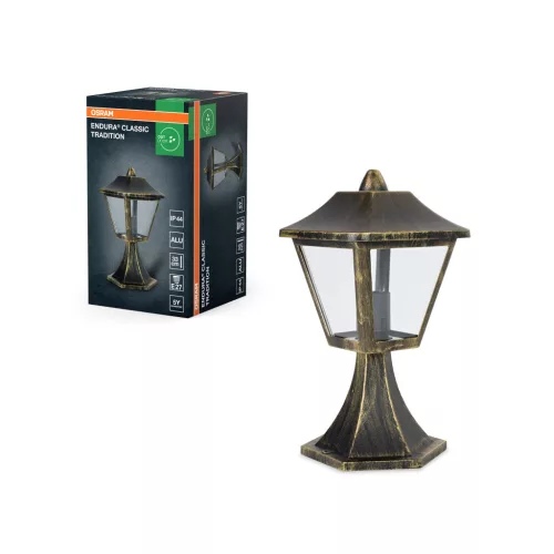 OSRAM ENDURA® hagyományos alumínium kerti álló lámpa, kültéri, sötétszürke, E27, alumínium, IP44, magasság: 325 mm ( 4099854452314 )
