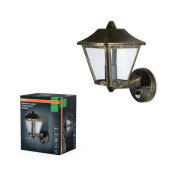   OSRAM ENDURA® hagyományos alumínium felfelé világító oldalfali lámpa mozgásérzékelővel, kültéri, sötétszürke, E27, alumínium, IP44, hossz: 280 mm ( 4099854452437 )