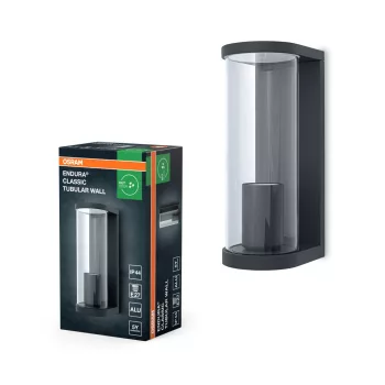   OSRAM ENDURA® cső formájú oldalfali lámpa, kültéri, sötétszürke, E27, alumínium, IP44, hossz: 222 mm ( 4099854452499 )
