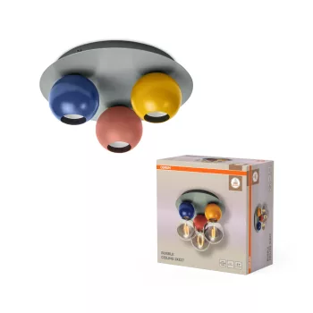   OSRAM Dekor többszínű buborék mennyezeti lámpa, beltéri, többszínű, 3 × E27, acél, IP20, átmérő: 250 mm, magasság: 103 mm ( 4099854452949 )