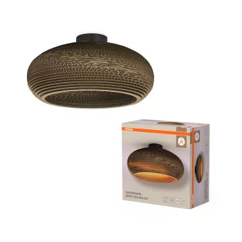   OSRAM Dekor kartonpapír csepp mennyezeti lámpa, beltéri, barna, E27, karton és acél, IP20, átmérő: 400 mm, magasság: 205 mm ( 4099854453144 )