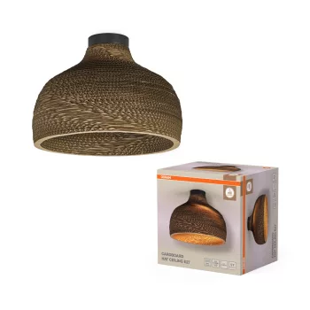   OSRAM Dekor kartonpapír kalap mennyezeti lámpa, beltéri, barna, E27, karton és acél, IP20, átmérő: 360 mm, magasság: 275 mm ( 4099854453199 )