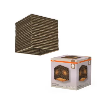   OSRAM Dekor kartonpapír négyzet mennyezeti lámpa, beltéri, barna, E27, karton és acél, IP20, méret: 250 × 250 mm ( 4099854453281 )