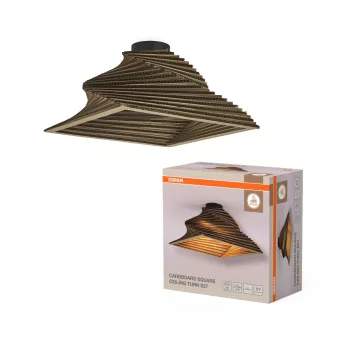  OSRAM Dekor kartonpapír négyzet mennyezeti lámpa, beltéri, barna, E27, karton és acél, IP20, méret: 400 × 400 mm ( 4099854453359 )