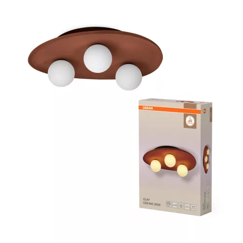 OSRAM Dekor agyag fészek mennyezeti lámpa, beltéri, barna, 3 × G9, agyag, IP20, magasság: 500 mm ( 4099854453458 )