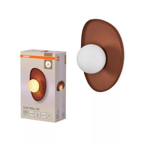 OSRAM Dekor agyag fészek oldalfali lámpa, beltéri, barna, G9, agyag, IP20, hossz: 260 mm ( 4099854453472 )