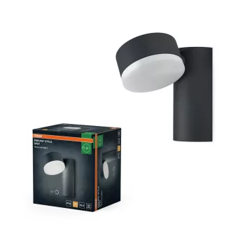   OSRAM ENDURA® kerek LED spot lámpa, kültéri, sötétszürke, 440 lm, 8 W, 3000 K, alumínium, IP54, hossz: 140 mm ( 4099854453533 )