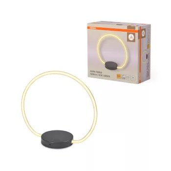   OSRAM Dekor Gyűrű LED asztali lámpa 3000 K, beltéri, sötétszürke, 1000 lm, 10 W, 3000 K, PC, IP20, magasság: 367 mm, érintéses dimmelhető ( 4099854453656 )