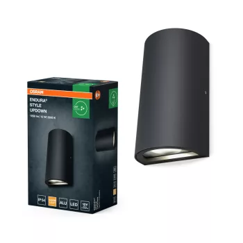   OSRAM ENDURA® fel-le világító LED oldalfali lámpa, kültéri, sötétszürke, 700 lm, 12 W, 3000 K, alumínium, IP44, hossz: 160 mm ( 4099854453731 )