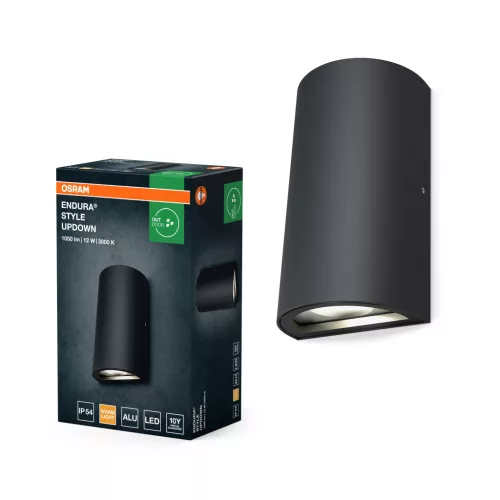 OSRAM ENDURA® fel-le világító LED oldalfali lámpa, kültéri, sötétszürke, 700 lm, 12 W, 3000 K, alumínium, IP44, hossz: 160 mm ( 4099854453731 )