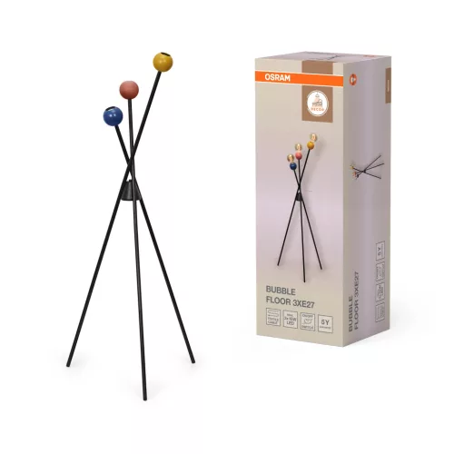 OSRAM Dekor többszínű buborék álló lámpa, beltéri, többszínű, 3 × E27, acél, IP20, magasság: 1350 mm ( 4099854453755 )