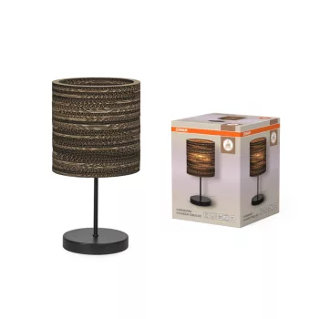   OSRAM Dekor kartonpapír henger asztali lámpa, beltéri, barna, E27, karton és acél, IP20, átmérő: 200 mm, magasság: 385 mm ( 4099854453991 )