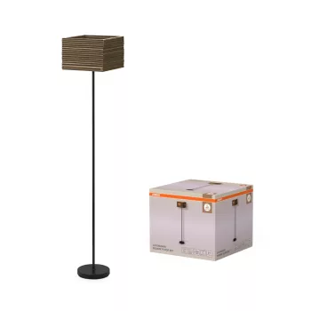   OSRAM Dekor kartonpapír négyzet álló lámpa, beltéri, barna, E27, karton és acél, IP20, méret: 300 × 300 mm ( 4099854454011 )