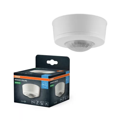 OSRAM mennyezeti mozgás- és fényérzékelő 360° fehér, IP44 beltéri, 3 üzemmód, nedves helyiségbe