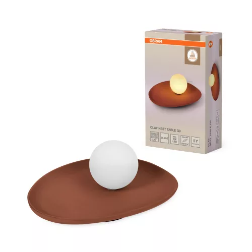 OSRAM Dekor agyag asztali lámpa, beltéri, barna, G9, agyag, IP20, magasság: 325 mm ( 4099854454097 )