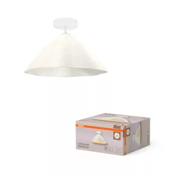   OSRAM Dekor lótuszlevél mennyezeti lámpa, beltéri, fehér, E27, papírmasé és acél, IP20, átmérő: 396 mm, magasság: 252 mm ( 4099854454110 )