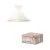 OSRAM Dekor lótuszlevél mennyezeti lámpa, beltéri, fehér, E27, papírmasé és acél, IP20, átmérő: 396 mm, magasság: 252 mm ( 4099854454110 )