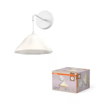   OSRAM Dekor lótuszlevél oldalfali lámpa, beltéri, fehér, E14, papírmasé és acél, IP20, hossz: 260 mm ( 4099854454158 )