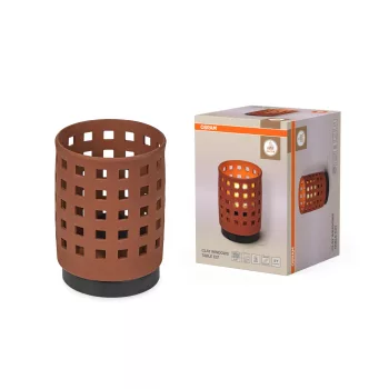 OSRAM Dekor beltéri asztali lámpa, E27 foglalat, IP20, barna, átmérő 145mm, prémium világítás