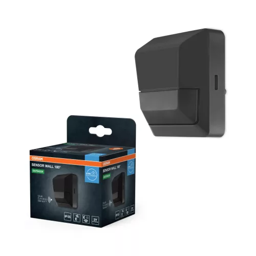 OSRAM Sensor Wall önálló falra szerelhető mozgás- és nappalifény-érzékelő, kültéri, sötétszürke, ABS, IP55, hossz: 91 mm ( 4099854454196 )
